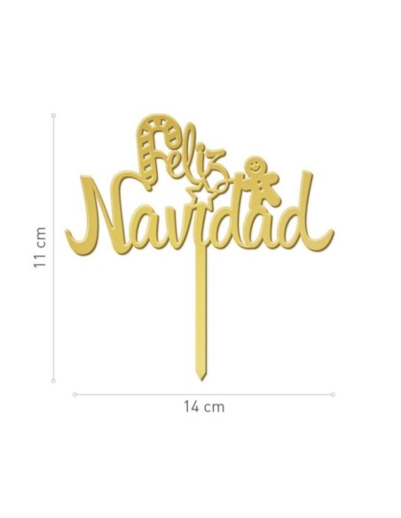 CAKE TOPER FELIZ NAVIDAD - DEKORA
