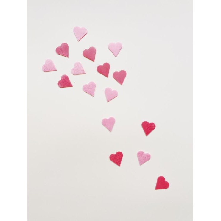 CORAZONES OBLEA ROJO/ROSA 495UDS. 2CM - DEKORA