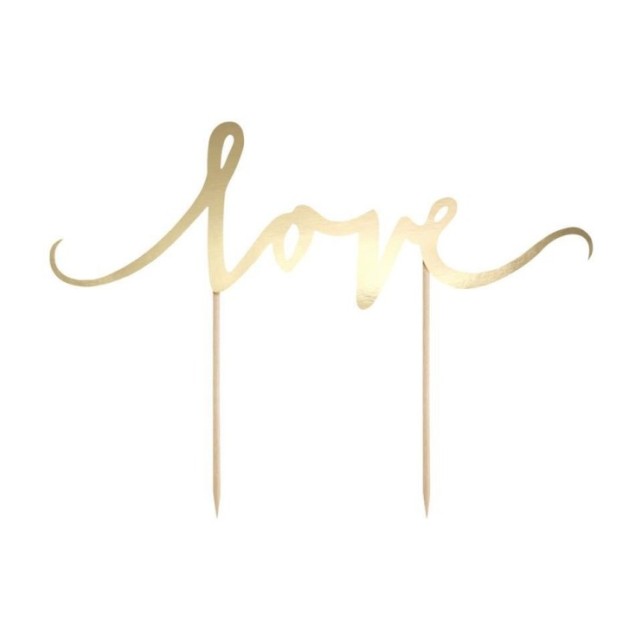 TOPPER "love" DORADO - PARTYDECO