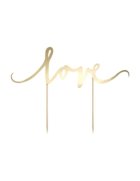 TOPPER "love" DORADO - PARTYDECO