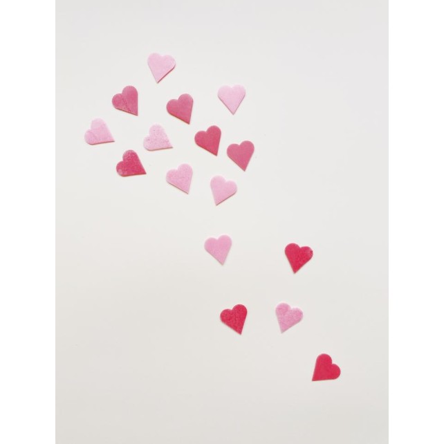 CORAZONES OBLEA ROJO/ROSA 495UDS  2CM - DEKORA