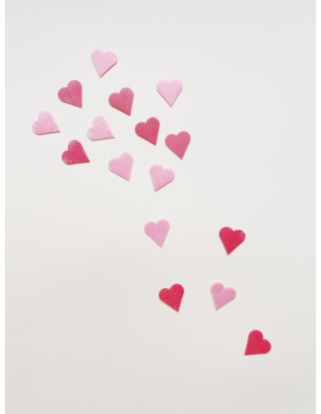 CORAZONES OBLEA ROJO/ROSA 495UDS  2CM - DEKORA