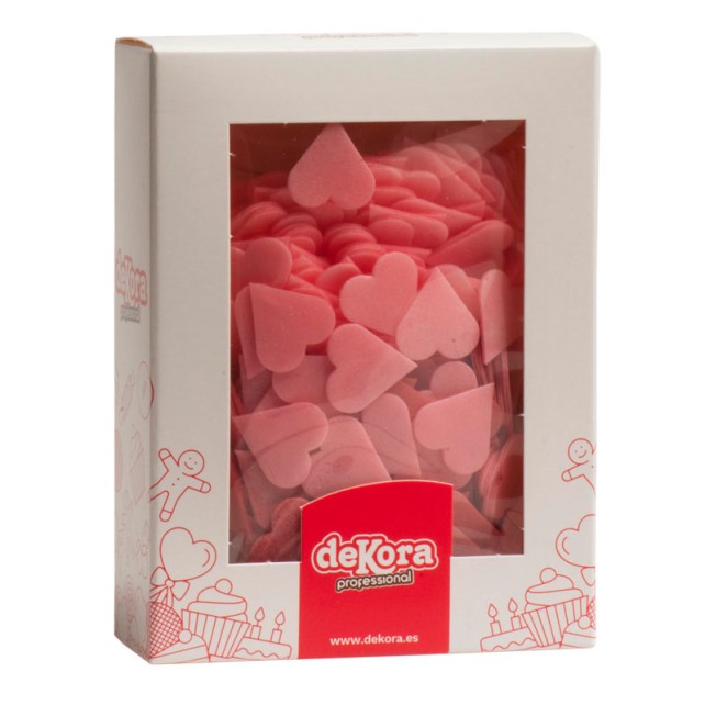 CORAZONES OBLEA ROJO/ROSA 495UDS  2CM - DEKORA
