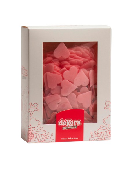 CORAZONES OBLEA ROJO/ROSA 495UDS  2CM - DEKORA