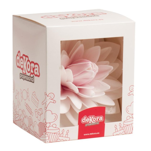 DALIA GIGANTE ROSA OBLEA 12 5CM - DEKORA