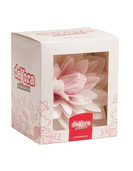DALIA GIGANTE ROSA OBLEA 12 5CM - DEKORA