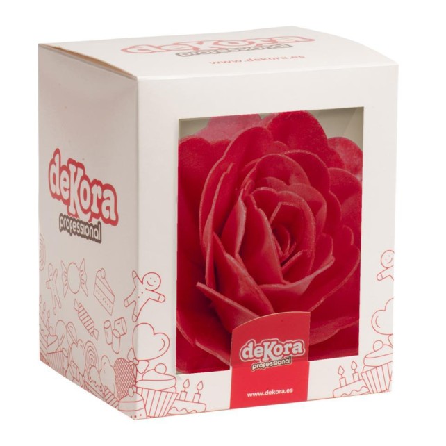 ROSA GIGANTE ROJA OBLEA 12 5CM - DEKORA 