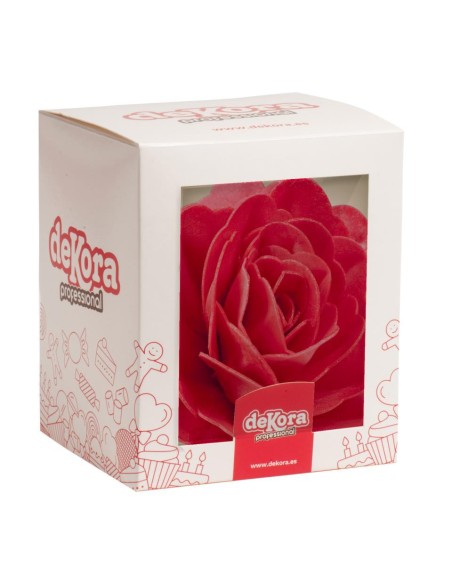 ROSA GIGANTE ROJA OBLEA 12 5CM - DEKORA 