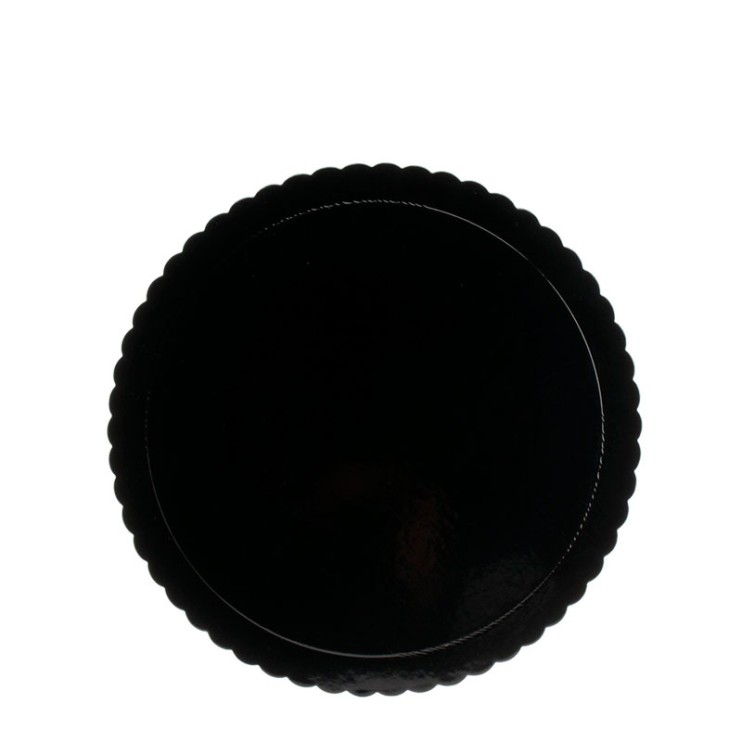 PLATO REDONDO ONDULADO NEGRO 25CM