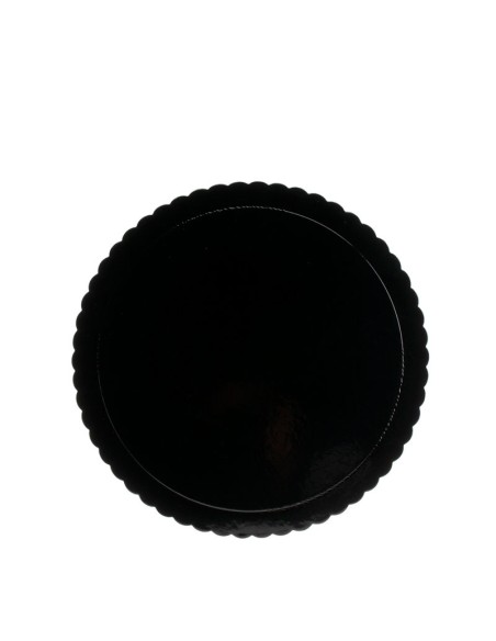 PLATO REDONDO ONDULADO NEGRO 25CM
