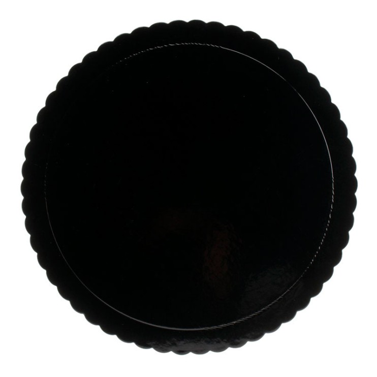 PLATO REDONDO ONDULADO NEGRO 30CM