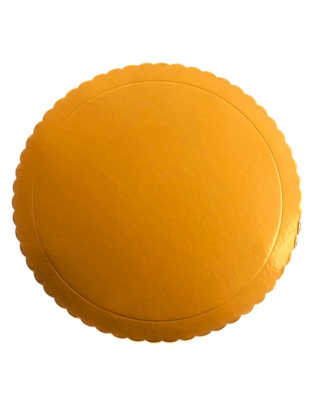 PLATO REDONDO ONDULADO DORADO 30CM