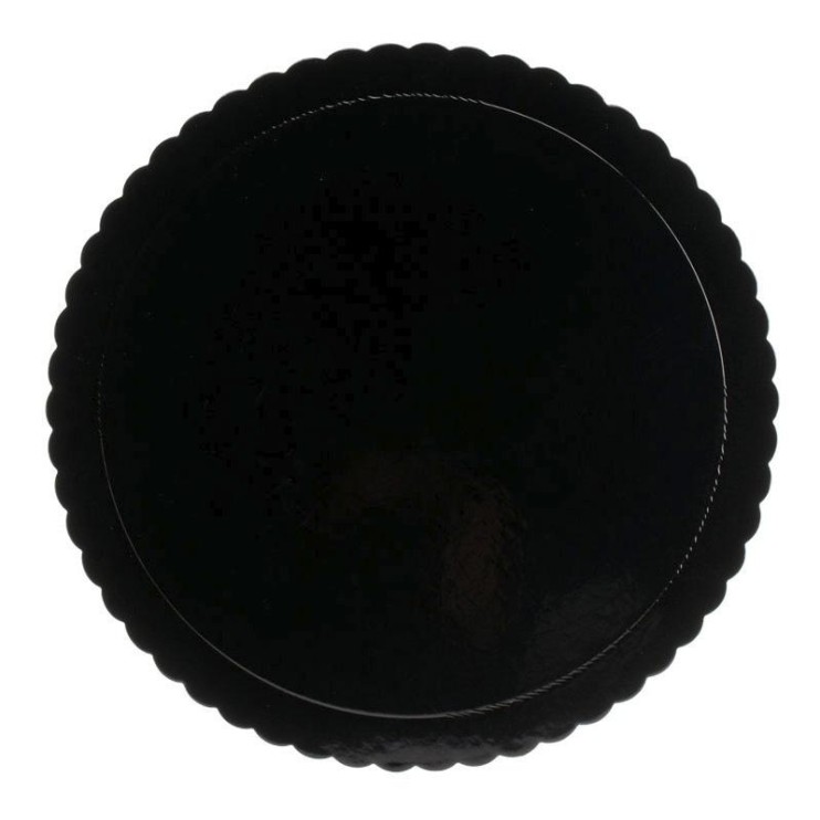 PLATO REDONDO ONDULADO NEGRO 35CM
