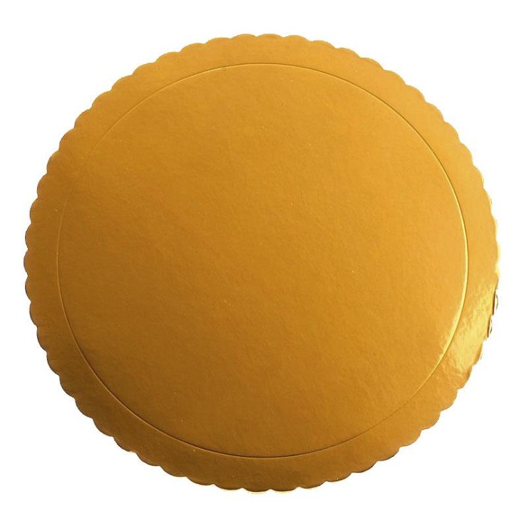 PLATO REDONDO ONDULADO DORADO 35CM