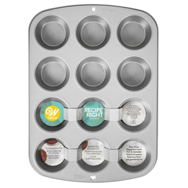BANDEJA PARA HORNEAR MUFFINS 12 CAVIDADES - WILTON
