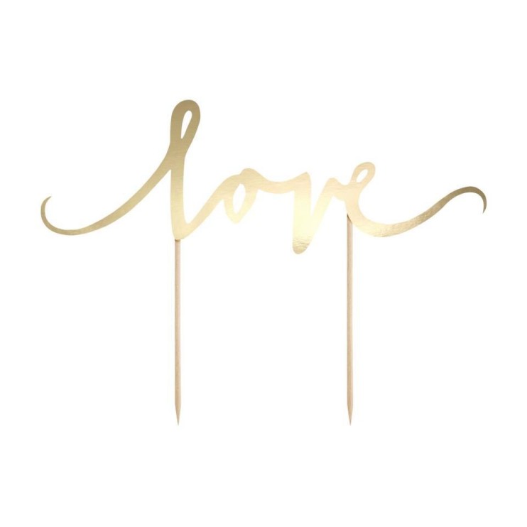 TOPPER  love  DORADO - PARTYDECO 