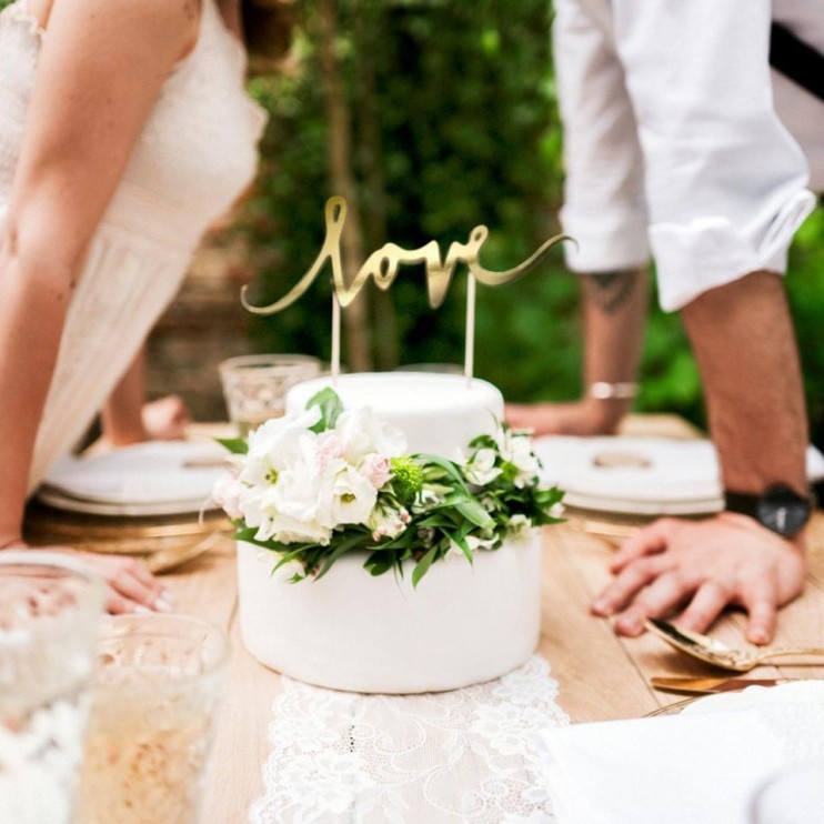 TOPPER  love  DORADO - PARTYDECO  2