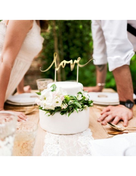 TOPPER  love  DORADO - PARTYDECO 