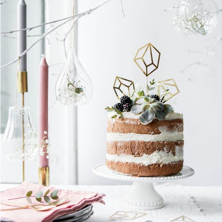 TOPPERS GEMAS GEOMÉTRICAS DORADAS - PARTYDECO  2
