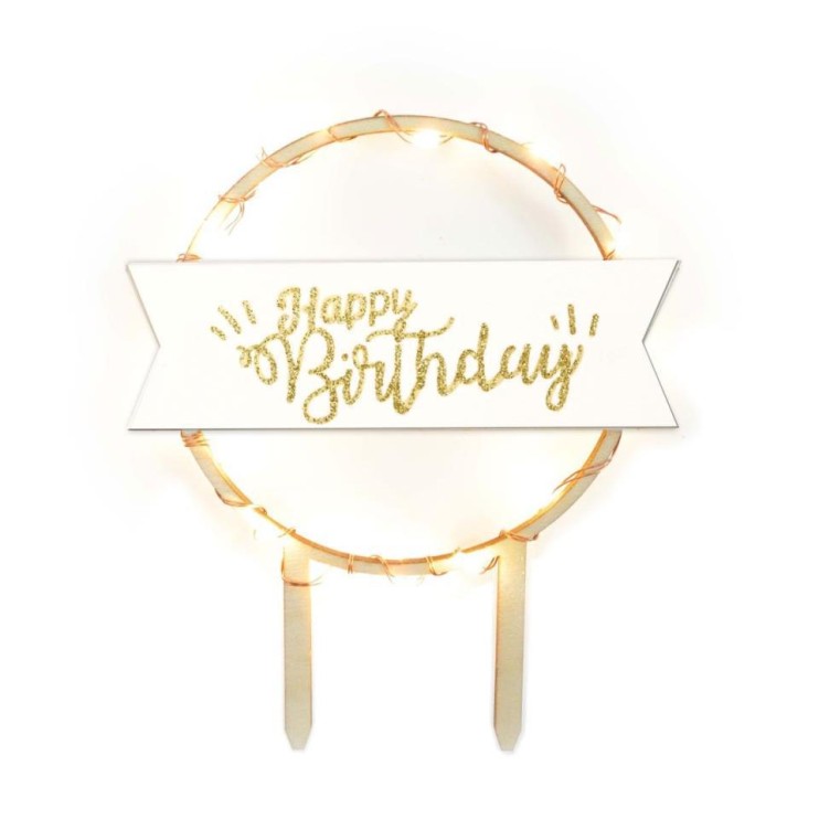 TOPPER LED HAPPY BIRTHDAY DORADO - SCRAPCOOKING  2