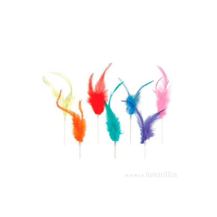 PLUMAS SURTIDAS DOBLES COLORES 15CM - ARTIPAS