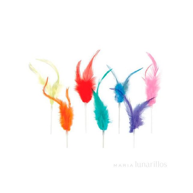 PLUMAS SURTIDAS DOBLES COLORES 15CM - ARTIPAS