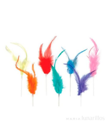 PLUMAS SURTIDAS DOBLES COLORES 15CM - ARTIPAS