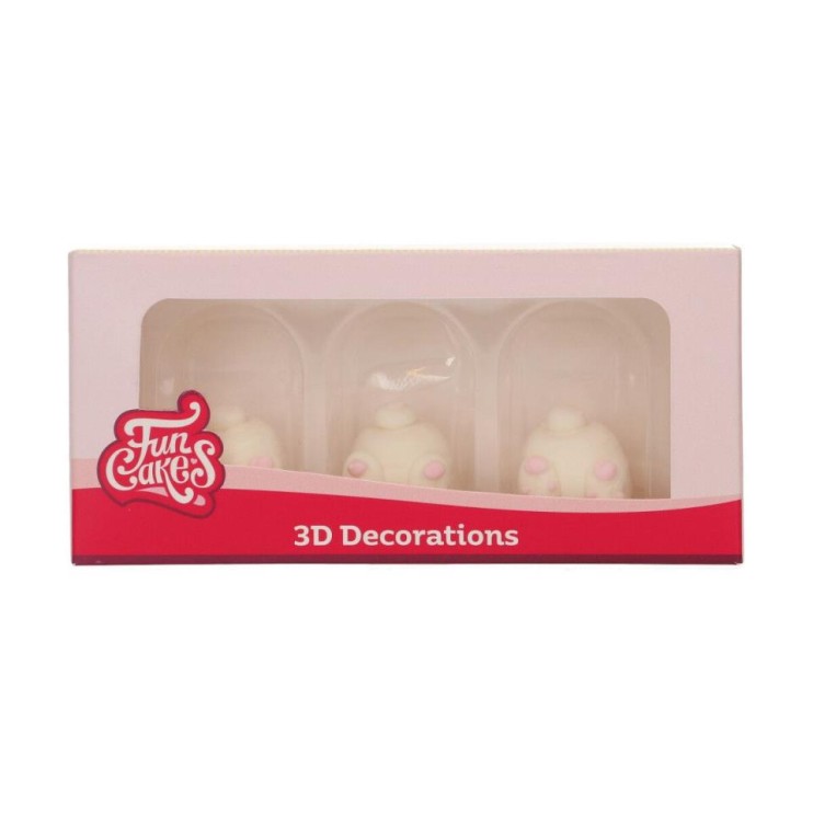 DECORACIÓN AZÚCAR CULITO CONEJO 3UD - FUNCAKES 2