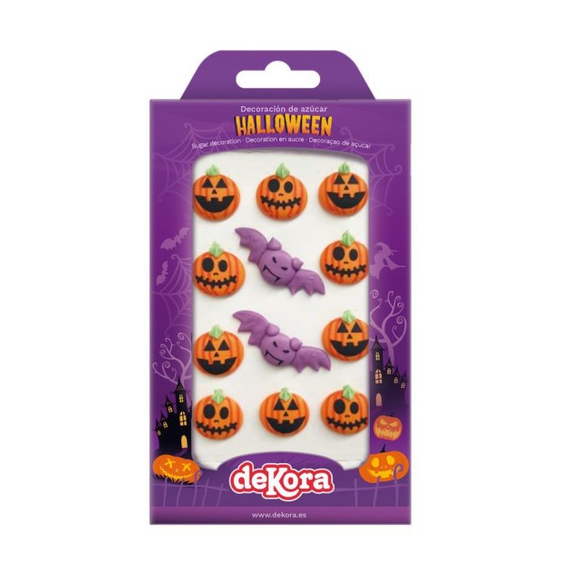 DECORACIONES AZÚCAR CALABAZA VAMPIRO 12U - DEKORA