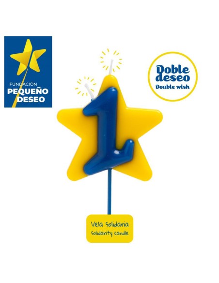 VELA SOLIDARIA DOBLE DESEO NÚMERO 1 - DEKORA