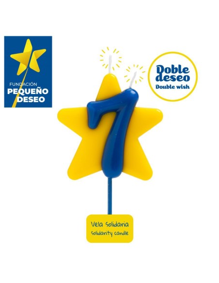 VELA SOLIDARIA DOBLE DESEO NÚMERO 7 - DEKORA