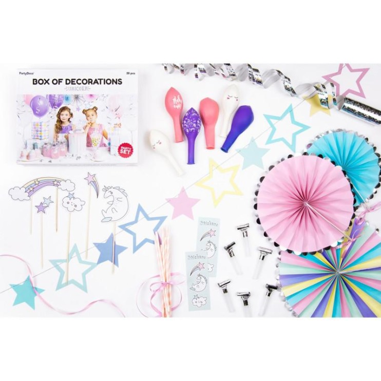 SET DECORACIONES FIESTA UNICORNIO - PARTYDECO 2