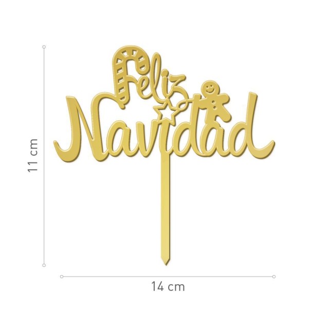 CAKE TOPER FELIZ NAVIDAD - DEKORA 