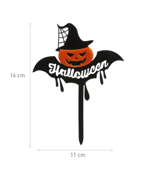 CAKE TOPPER HALLOWEEN CALABAZA 16X11CM - DEKORA 