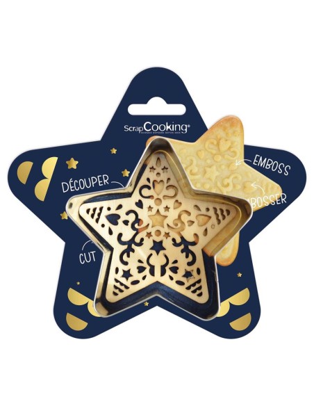 CORTADOR CON SELLO ESTRELLA NAVIDAD - SCRAPCOOKING