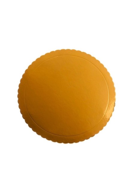 PLATO REDONDO ONDULADO DORADO 25CM