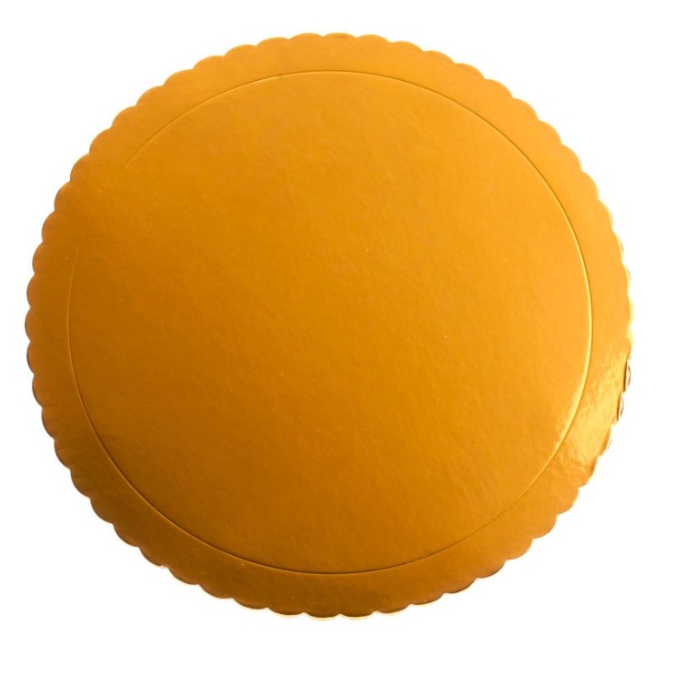 PLATO REDONDO ONDULADO DORADO 30CM