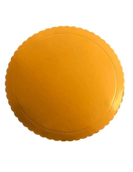 PLATO REDONDO ONDULADO DORADO 30CM