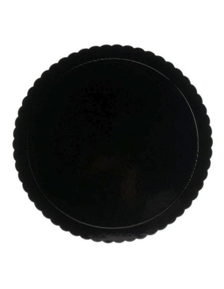 PLATO REDONDO ONDULADO NEGRO 35CM