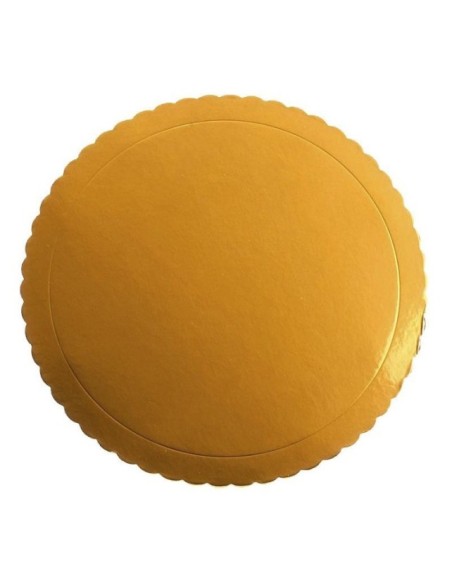 PLATO REDONDO ONDULADO DORADO 35CM