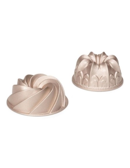 SET MOLDE BUNDT ALUMINIO FUNDIDO 1 Ø10CM - PATISSE