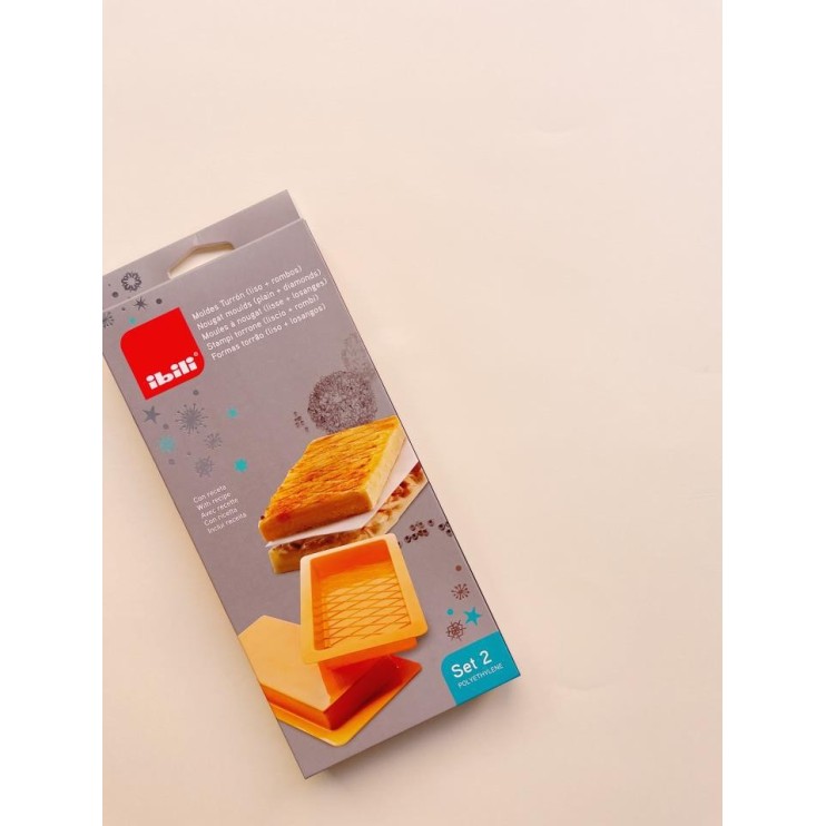 SET 2 MOLDES TURRON LISO+ROMBOS - IBILI 2