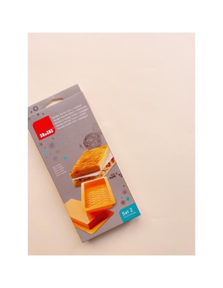 SET 2 MOLDES TURRON LISO+ROMBOS - IBILI