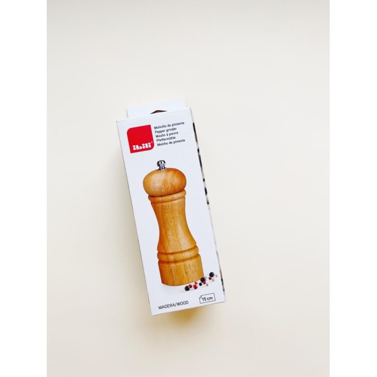 MOLINILLO DE PIMIENTA MADERA NATURAL 15CM - IBILI 2