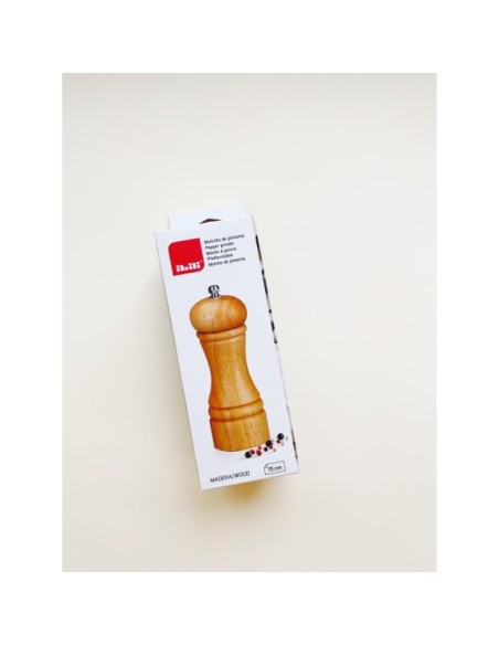 MOLINILLO DE PIMIENTA MADERA NATURAL 15CM - IBILI