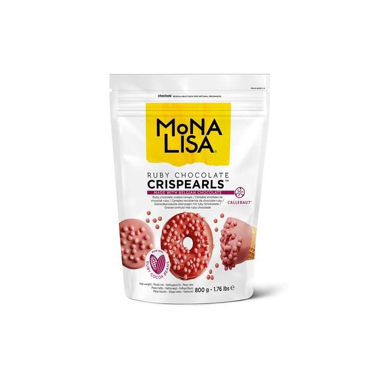 PERLAS CRUJIENTES CHOCOLATE RUBY 800G - MONA LISA 2