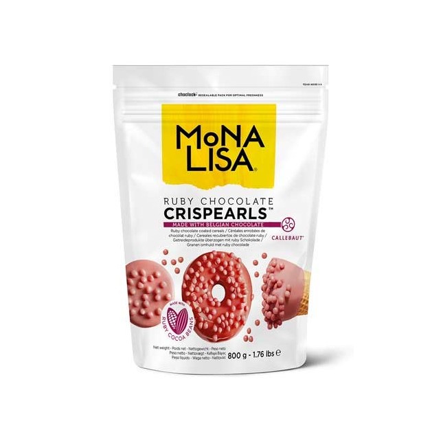 PERLAS CRUJIENTES CHOCOLATE RUBY 800G - MONA LISA