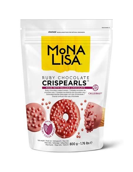 PERLAS CRUJIENTES CHOCOLATE RUBY 800G - MONA LISA