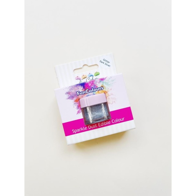 PURPURINA EN POLVO PLATA OSCURA - FUNCAKES