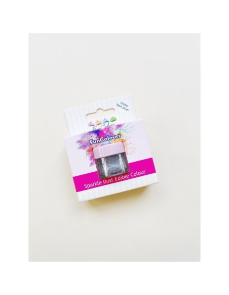 PURPURINA EN POLVO PLATA OSCURA - FUNCAKES